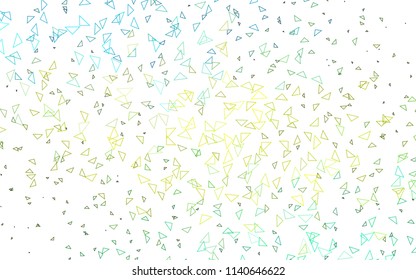 Light Green, Yellow vector abstract colorful background, which consist of triangles. Pattern with colored triangles on white background.