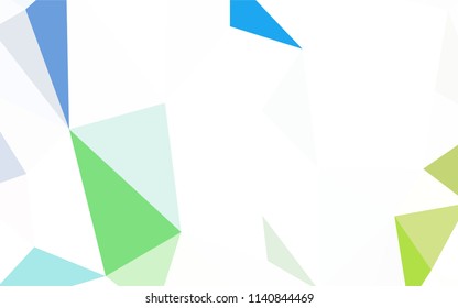 Light Green, Yellow vector abstract mosaic background. Geometric illustration in Origami style with gradient.  Brand new design for your business.