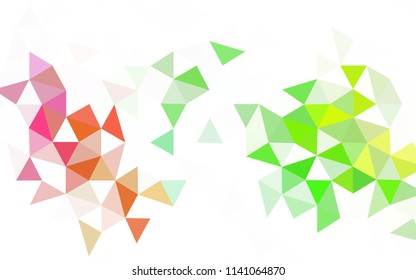 Light Green, Yellow vector abstract polygonal pattern. Shining colorful illustration with triangles. Best triangular design for your business.