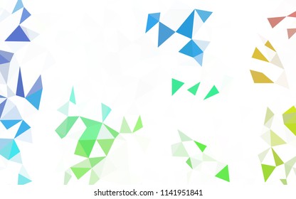 Light Green, Yellow vector abstract mosaic backdrop. Geometric illustration in Origami style with gradient.  Triangular pattern for your design.