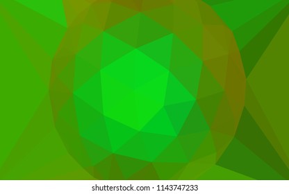 Light Green, Yellow vector abstract polygonal background with a gem in a centre. Triangular geometric sample with gradient.  Template for cell phone's backgrounds.