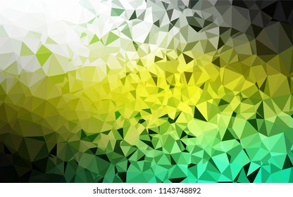 Light Green, Yellow vector abstract mosaic background. Colorful abstract illustration with gradient. Triangular pattern for your business design.
