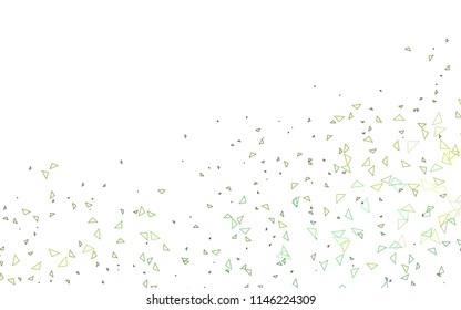 Light Green, Yellow vector abstract colorful background, which consist of triangles. Pattern with colored triangles on white background.