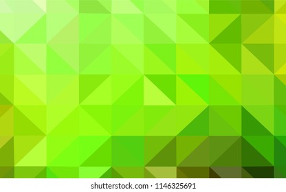 Light Green, Yellow vector abstract mosaic pattern. Creative geometric illustration in Origami style with gradient. Template for cell phone's backgrounds.