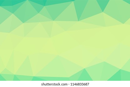 Light Green, Yellow vector abstract mosaic pattern. Triangular geometric sample with gradient.  A completely new template for your business design.