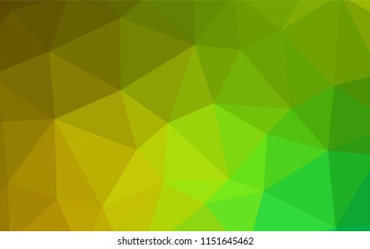 Light Green, Yellow vector abstract polygonal background. Colorful illustration in abstract style with triangles. Completely new template for your banner.