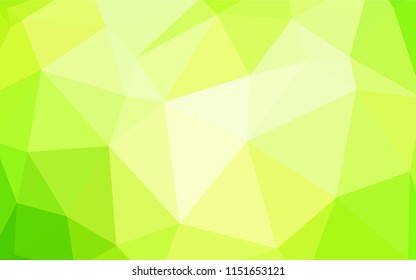 Light Green, Yellow vector abstract polygonal pattern. Colorful abstract illustration with triangles. Best triangular design for your business.