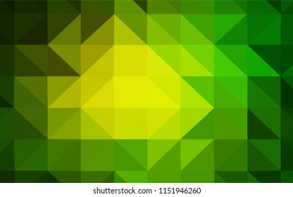 Light Green, Yellow vector abstract polygonal pattern. Creative illustration in halftone style with triangles. Pattern for a brand book's backdrop.