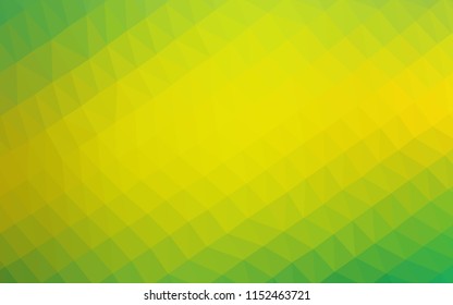 Light Green, Yellow vector abstract mosaic pattern. Shining illustration, which consist of triangles. The completely new template can be used for your brand book.
