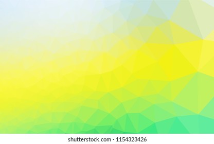 Light Green, Yellow vector abstract polygonal cover. Colorful abstract illustration with gradient. The polygonal design can be used for your web site.