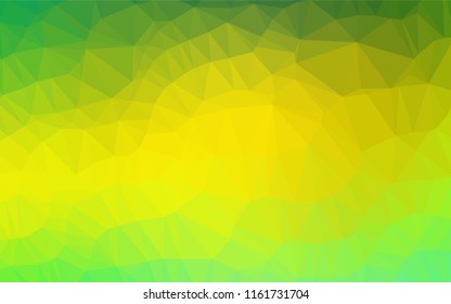 Light Green, Yellow vector abstract polygonal cover. Brand new colored illustration in blurry style with gradient. The best triangular design for your business.