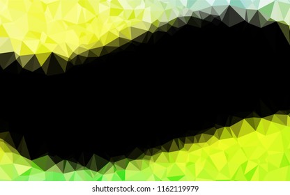 Light Green, Yellow vector abstract polygonal layout. Geometric illustration in Origami style with gradient.  The textured pattern can be used for background.