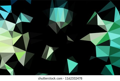 Light Green, Yellow vector abstract polygonal texture. A sample with polygonal shapes. The best triangular design for your business.