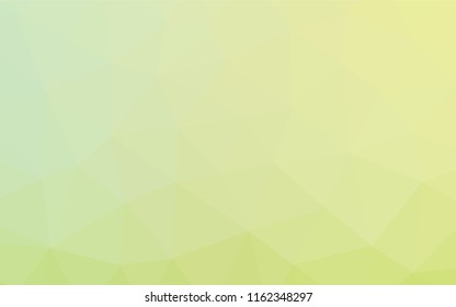 Light Green, Yellow vector abstract polygonal texture. Glitter abstract illustration with an elegant design. Triangular pattern for your business design.