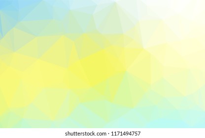 Light Green, Yellow vector abstract polygonal cover. Shining illustration, which consist of triangles. The polygonal design can be used for your web site.