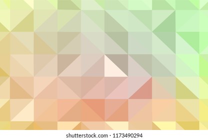 Light Green, Yellow vector abstract polygonal background. Shining colorful illustration with triangles. Completely new template for your banner.
