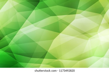 Light Green, Yellow vector abstract polygonal template. Shining polygonal illustration, which consist of triangles. New template for your brand book.
