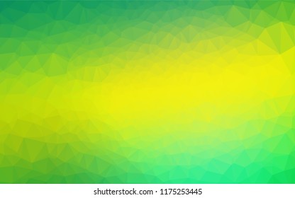 Light Green, Yellow vector abstract polygonal texture. Creative illustration in halftone style with gradient. A completely new template for your business design.