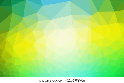 Light Green, Yellow vector abstract polygonal texture. Shining illustration, which consist of triangles. The completely new template can be used for your brand book.