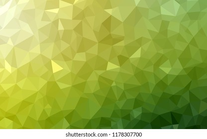 Light Green, Yellow vector abstract polygonal background. Colorful abstract illustration with triangles. Completely new template for your banner.