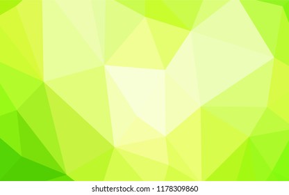 Light Green, Yellow vector abstract polygonal template. Shining colorful illustration with triangles. Best triangular design for your business.