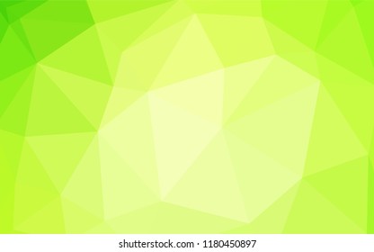 Light Green, Yellow vector abstract mosaic background. Glitter abstract illustration with an elegant triangles. Completely new template for your banner.