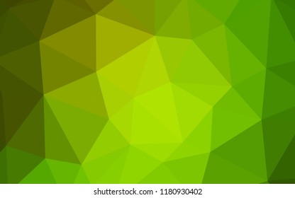 Light Green, Yellow vector abstract mosaic background. A completely new color illustration in a polygonal style. Best triangular design for your business.