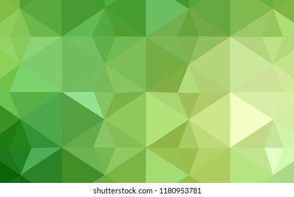 Light Green, Yellow vector abstract polygonal background. Colorful illustration in polygonal style with gradient. The best triangular design for your business.