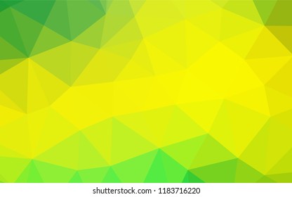 Light Green, Yellow vector abstract mosaic pattern. Triangular geometric sample with gradient.  A completely new design for your business.
