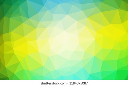 Light Green, Yellow vector abstract mosaic backdrop. Geometric illustration in Origami style with gradient.  Triangular pattern for your business design.