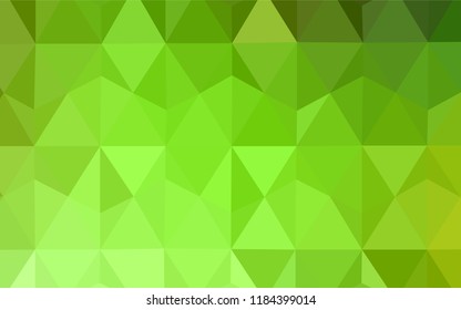 Light Green, Yellow vector abstract polygonal template. Creative illustration in halftone style with triangles. A new texture for your web site.