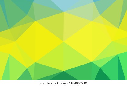 Light Green, Yellow vector abstract mosaic backdrop. Creative illustration in halftone style with gradient. A completely new design for your business.