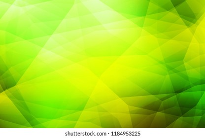 Light Green, Yellow vector abstract mosaic pattern. Colorful abstract illustration with triangles. Template for cell phone's backgrounds.