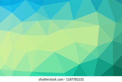 Light Green, Yellow vector abstract mosaic pattern. Triangular geometric sample with gradient.  The polygonal design can be used for your web site.