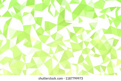 Light Green, Yellow vector abstract mosaic background. Triangular geometric sample with gradient.  Brand new style for your business design.