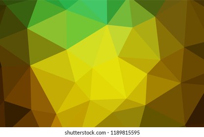 Light Green, Yellow vector abstract mosaic background. Modern abstract illustration with triangles. Polygonal design for your web site.