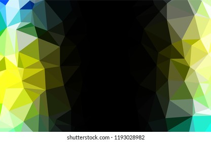 Light Green, Yellow vector abstract polygonal cover. Brand new colored illustration in blurry style with gradient. The textured pattern can be used for background.