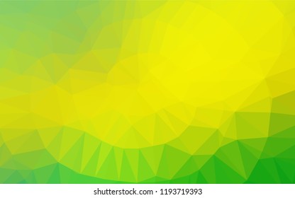 Light Green, Yellow vector abstract polygonal layout. Geometric illustration in Origami style with gradient.  The completely new template can be used for your brand book.
