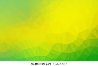 Light Green, Yellow vector abstract polygonal texture. Creative geometric illustration in Origami style with gradient. Triangular pattern for your business design.