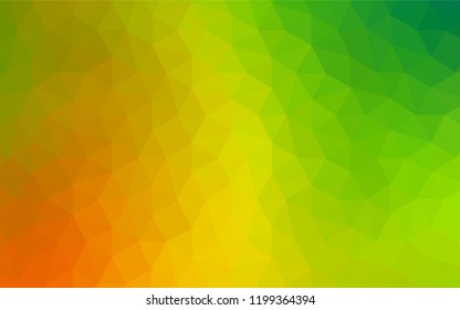 Light Green, Yellow vector abstract polygonal background. A completely new color illustration in a polygonal style. Triangular pattern for your design.