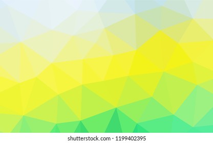 Light Green, Yellow vector abstract polygonal texture. Creative geometric illustration in Origami style with gradient. The textured pattern can be used for background.