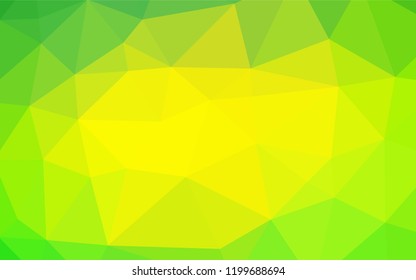 Light Green, Yellow vector abstract polygonal texture. Modern geometrical abstract illustration with gradient. A completely new design for your business.