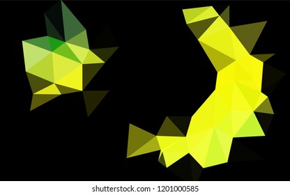 Light Green, Yellow vector abstract polygonal texture. A sample with polygonal shapes. Brand new design for your business.