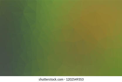 Light Green, Yellow vector abstract mosaic background. Triangular geometric sample with gradient.  Brand new design for your business.