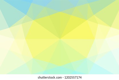 Light Green, Yellow vector abstract mosaic pattern. Triangular geometric sample with gradient.  The completely new template can be used for your brand book.