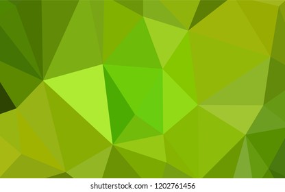 Light Green, Yellow vector abstract polygonal pattern. Geometric illustration in Origami style with gradient.  Best triangular design for your business.