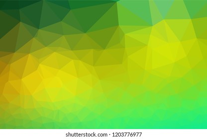 Light Green, Yellow vector abstract mosaic pattern. A completely new color illustration in a vague style. Triangular pattern for your business design.