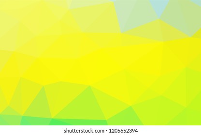 Light Green, Yellow vector abstract mosaic pattern. Geometric illustration in Origami style with gradient.  Brand new style for your business design.