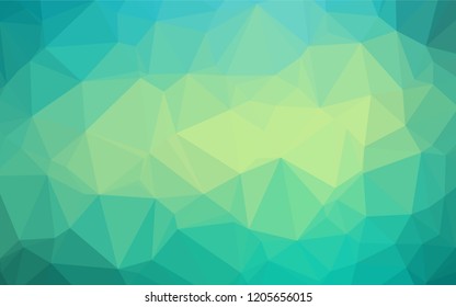 Light Green, Yellow vector abstract mosaic background. Geometric illustration in Origami style with gradient.  A completely new design for your business.