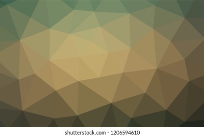Light Green, Yellow vector abstract polygonal cover. Triangular geometric sample with gradient.  The completely new template can be used for your brand book.